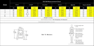 Tableau des tailles détaillé pour robe à paillettes avec mesures en cm et pouces