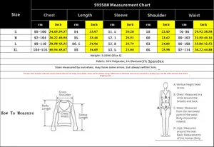 Detailed size chart for striped dress with measurements in cm and inches for S-XL sizes