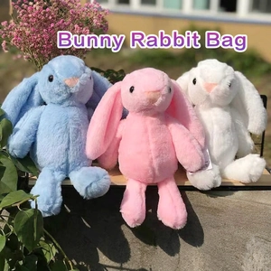 Cute Plush Bunny Bag For Women Girls Faux Rex Rabbit Fur Rabbit Shaped Crossbody Bag With Metal Chain Shoulder Bag Gift