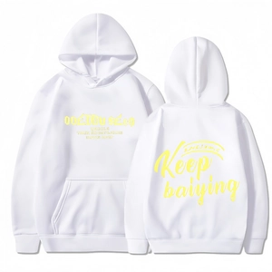 Men Women Casual Hooded Sweatshirt Keep Letter Print Loose Pullover Long Sleeve Kangaroo Pocket Fashion Hoodie Top