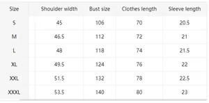 Detailed size chart for men's patchwork polo shirt showing measurements from S to 3XL
