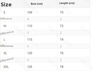 Detailed size chart for men's sleeveless beach set showing chest and length measurements