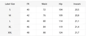 Size chart for men's 3D print short set showing waist and hip measurements in cm