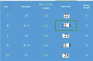 Detailed size chart for men striped summer set including chest and length measurements