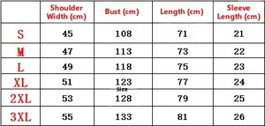Size chart for men's solid color cotton short sleeve shirt showing CM measurements