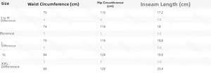 Detailed size chart for men 3D print polo shorts set including waist and hip measurements
