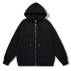 Men's Casual Zip Up Hoodie Solid Color Fleece Hooded Sweatshirt Jacket With Pockets Spring Autumn Loose Fit Outerwear