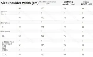 Detailed size chart for men's long sleeve plaid polo shirt showing S to XXXL dimensions