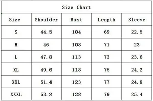 Detailed size chart for men's polo shirts including shoulder, bust, and length dimensions