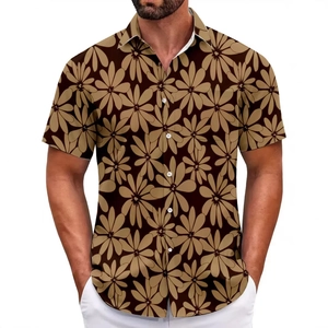 Men's Hawaiian Short Sleeve Shirt Tropical Floral Fruit Print Button Down Beach Vacation Holiday Casual Fashion Shirt Top