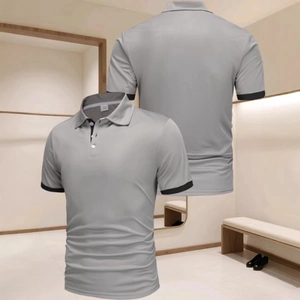 Polo de golf homme à col officier avec dégradé et poignets contrastés en maille