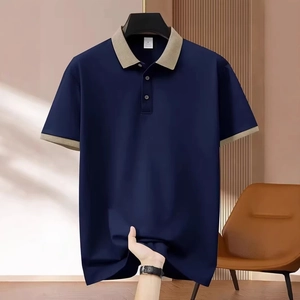 Polo Décontracté à Manches Courtes pour Hommes Bordure Contrastée Respirant Pique Mesh Sportif Couleur Unie Top Été Streetwear