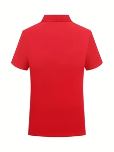 Vue arrière d'un polo rouge pour homme à manches courtes avec col rabattu classique