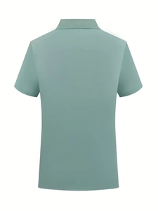Vue arrière du polo homme vert menthe à manches courtes avec col classique et texture fine