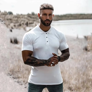 Polo da Uomo Casual a Maniche Corte in Poliestere Traspirante Slim Fit Top Sportivo da Golf per l'Estate Moda Quotidiana