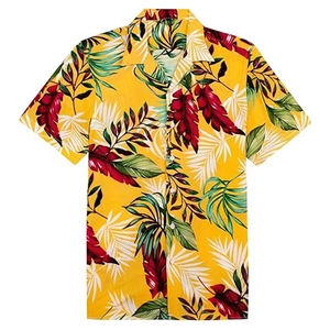 Men's Casual Short Sleeve Hawaiian Shirt Tropical Print Button Down Summer Holiday Beach Top Floral Flamingo Shirt