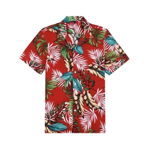 Men Casual Short Sleeve Summer Hawaiian Shirt 3D Digital Print Turn Down Collar Button Up Vacation Beach Top