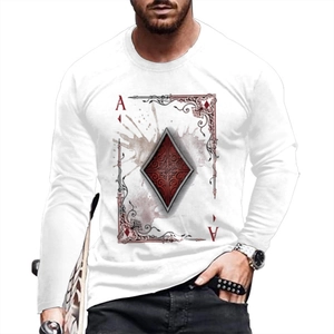 Men Casual Long Sleeve T-Shirt Loose Fit Round Neck Graphic Tee Vintage Streetwear Fashion Top For Spring Autumn