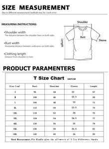 Detailed size chart for men's digital print tank top including S to 6XL measurements