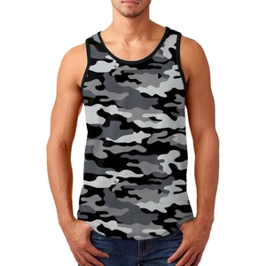 Men Casual 3D Digital Printed Tank Top Breathable Sleeveless Vest Summer Sport Gym Streetwear Flame Camouflage Wolf Top
