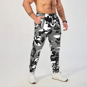 Pantalon de Jogging Camouflage Large pour Hommes Imprimé Camo Taille Élastique pour Sport Décontracté Quotidien Pantalon en Polyester Respirant