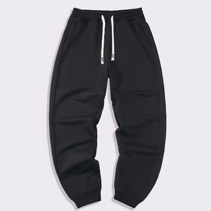 Men's Casual Solid Color Sweatpants Autumn Loose Fit Sports Joggers Drawstring Ribbed Cuffs Youth Fashion Tapered Pants
