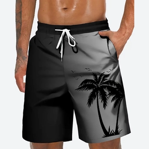 Short de Plage 2-en-1 à Séchage Rapide pour Homme Avec Doublure de Compression Poche Intérieure Imprimé Maillot de Bain Décontracté pour Surf Gym