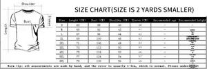 Detailed size chart for men's casual long sleeve t-shirt set with measurements in cm