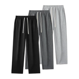 Men's casual sweatpants in black, dark and light gray with elastic drawstring waist