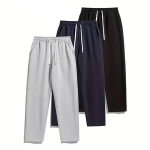 Casual men's loose-fit jogger pants with elastic drawstring waist in three colors