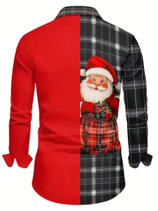 Dettaglio posteriore di una camicia a maniche lunghe slim fit con stampa natalizia 3D