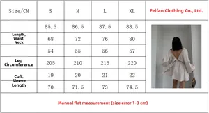 Detaillierte Größentabelle für das V-Ausschnitt Kleid mit Puffärmeln und Modelansicht