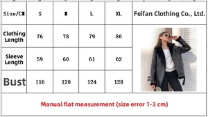 Tableau des tailles détaillé pour veste en daim femme avec mesures S-XL et guide de coupe