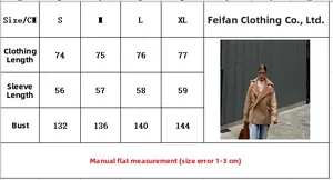 Tableau des tailles pour veste en fourrure femme avec détails de longueur et buste