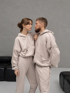 Ensemble Sweat à Capuche Oversize et Pantalon de Jogging Unisexe Coutures Apparentes Broderie Backstage Survêtement Top And Bottom