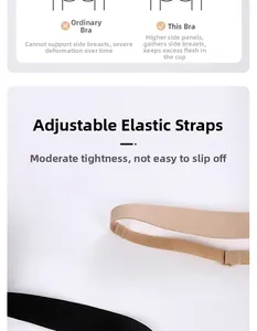 Detalles de los tirantes elásticos ajustables y alas laterales altas para soporte y comodidad
