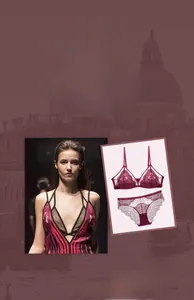 Conjunto de bralette de encaje burdeos con encaje de pestañas y copas sin aro
