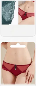 Détails de dentelle florale exquise et maille sur une culotte sexy taille basse pour femme