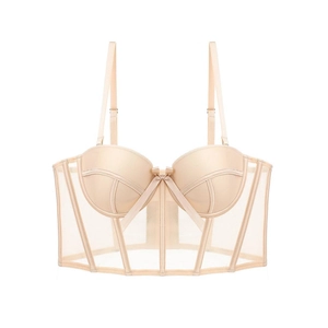 Sujetador Bustier Sexy Francés Para Mujer Con Aro Y Soporte De Corsé Lencería De Malla Push Up Top Largo De Sujetador
