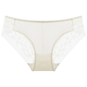 Culotte sexy en dentelle florale pour femme en coloris crème et taille moyenne