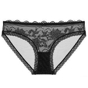 Sexy schwarze Damen-Spitzenunterwäsche mit floralem Muster und weichem Wimpernspitze