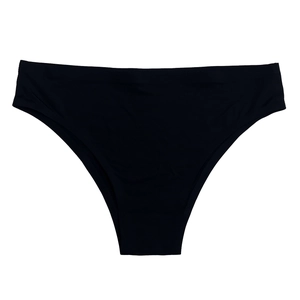 Bragas negras sin costuras de seda de hielo para mujer con entrepierna de algodón suave