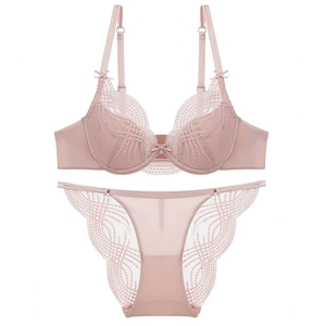 Dames Franse Kant Strass BH en Slip Top And Bottom Lingerieset Elegant met Beugel Dunne Voorgevormde Cup