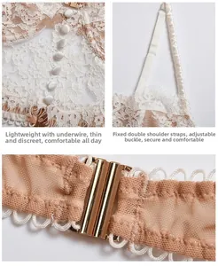 Detail of eyelash lace lingerie set featuring adjustable straps and underwired support