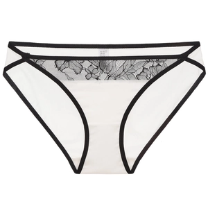 Bragas de Mujer Sexy de Encaje Francés y Malla Cintura Baja Transpirable Entrepierna de Algodón Patchwork Floral Calzoncillos