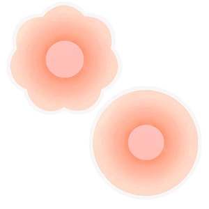 Reusable skin-friendly silicone nipple covers in round and flower shapes for smooth look