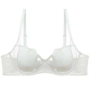 French style sexy white lace bra with rabbit ear design and soft underwire support