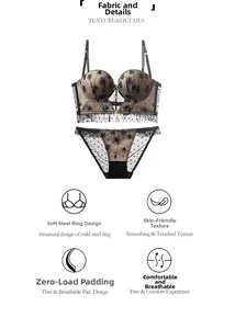 Detailansicht des Lingerie-Sets mit Blumenstickerei und elegantem Schwarz-Gold-Kontrast