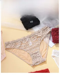 Bragas de encaje en varios colores con bordados florales delicados y detalles de malla fina