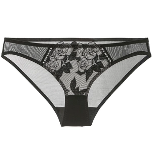 Bragas sexys de encaje transparente con bordado floral y entrepierna de puro algodón